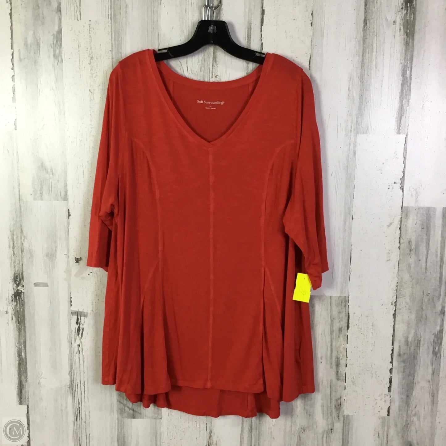 Top Long Sleeve Basic By Soft Surroundings In Red, Size: 1x