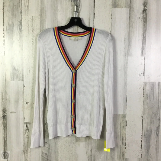 Sweater Cardigan By Loft In White, Size: Xl
