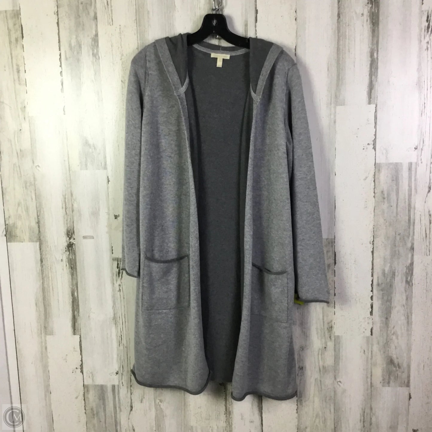 Sweater Cardigan By Eileen Fisher In Grey, Size: S