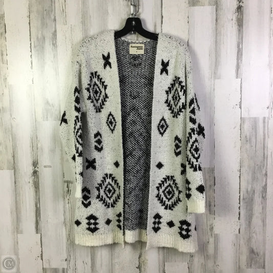 Sweater Cardigan By Savanna Jane In Black & White, Size: S