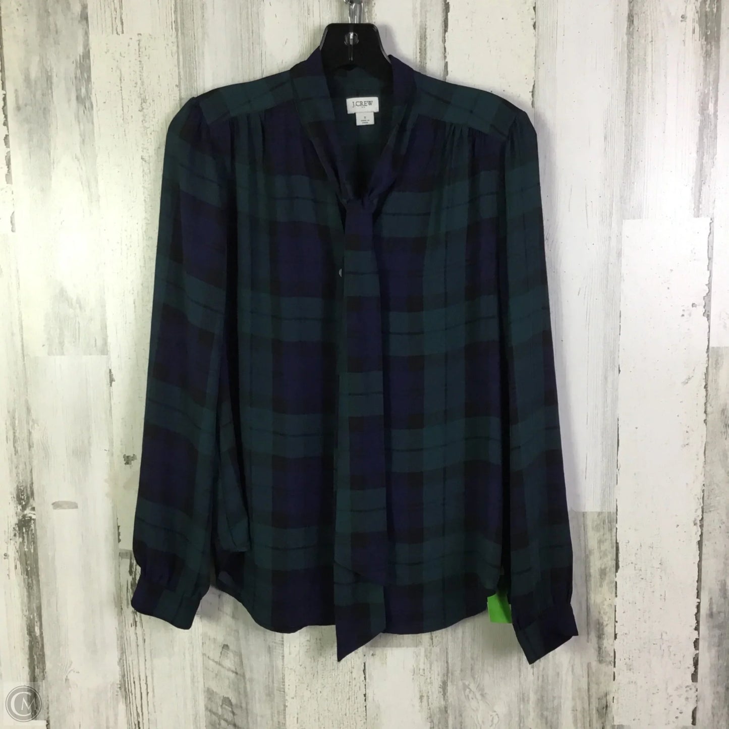 Blouse Long Sleeve By J. Crew In Blue & Green, Size: S