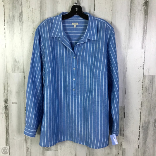 Top Long Sleeve By Talbots In Blue, Size: 2x