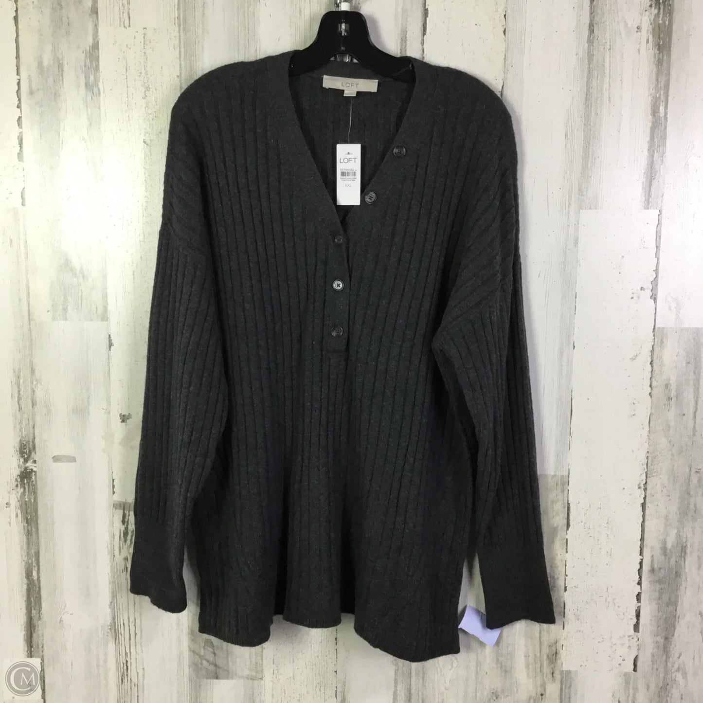 Sweater By Loft In Grey, Size: Xxl