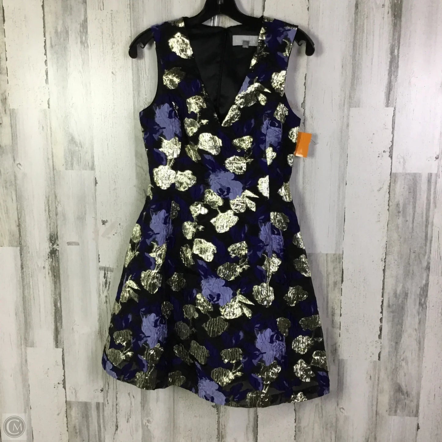 Dress Party Short By Badgley Mischka In Black & Blue, Size: S