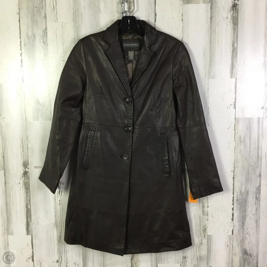 Coat Leather By Banana Republic In Brown, Size: Xs