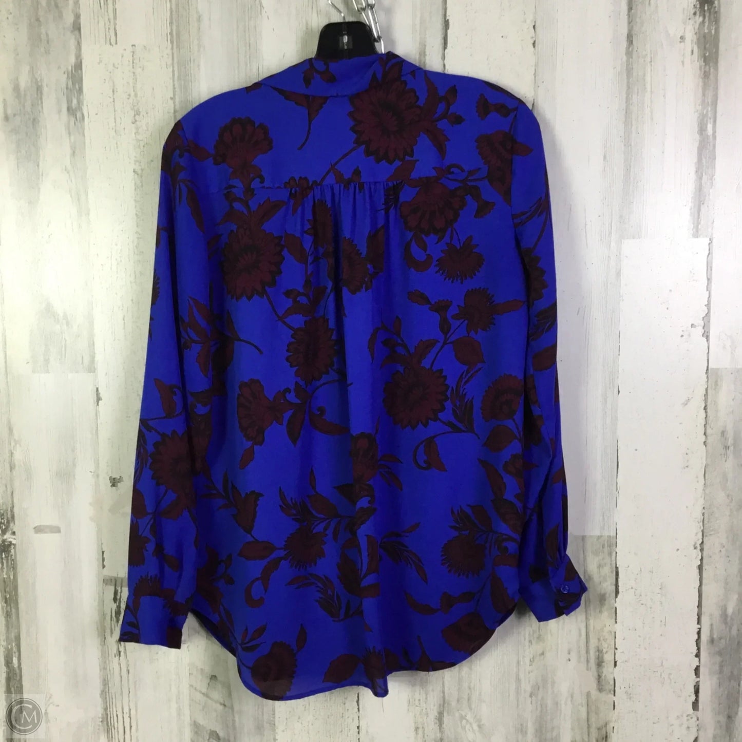 Blouse Long Sleeve By Ann Taylor In Blue, Size: Xs