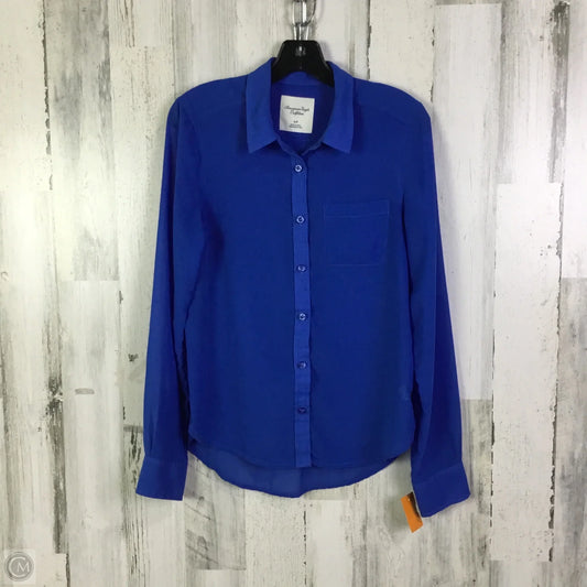 Top Long Sleeve By American Eagle In Blue, Size: Sp