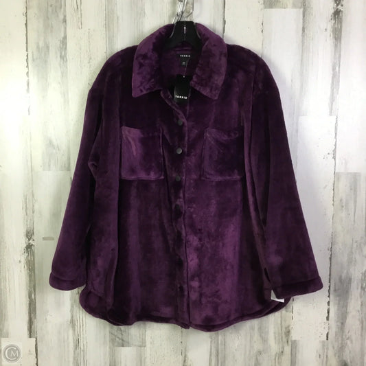 Jacket Faux Fur & Sherpa By Torrid In Purple, Size: L