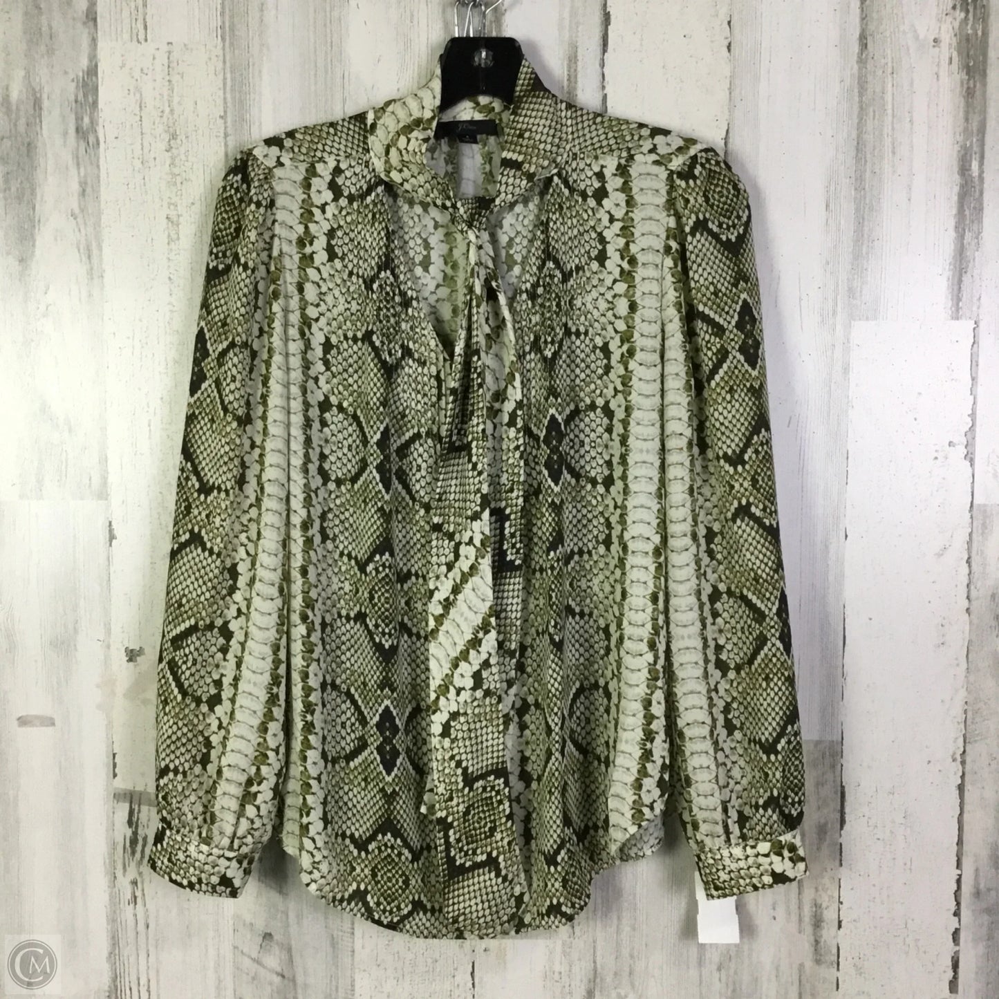 Blouse Long Sleeve By J. Crew In Green, Size: S
