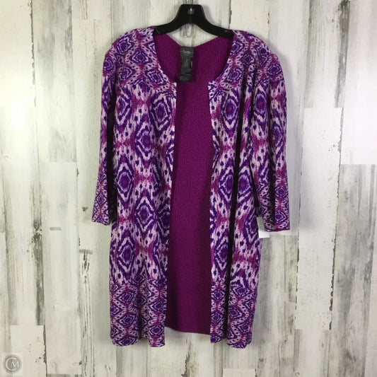 Cardigan By Chicos In Pink & Purple, Size: L