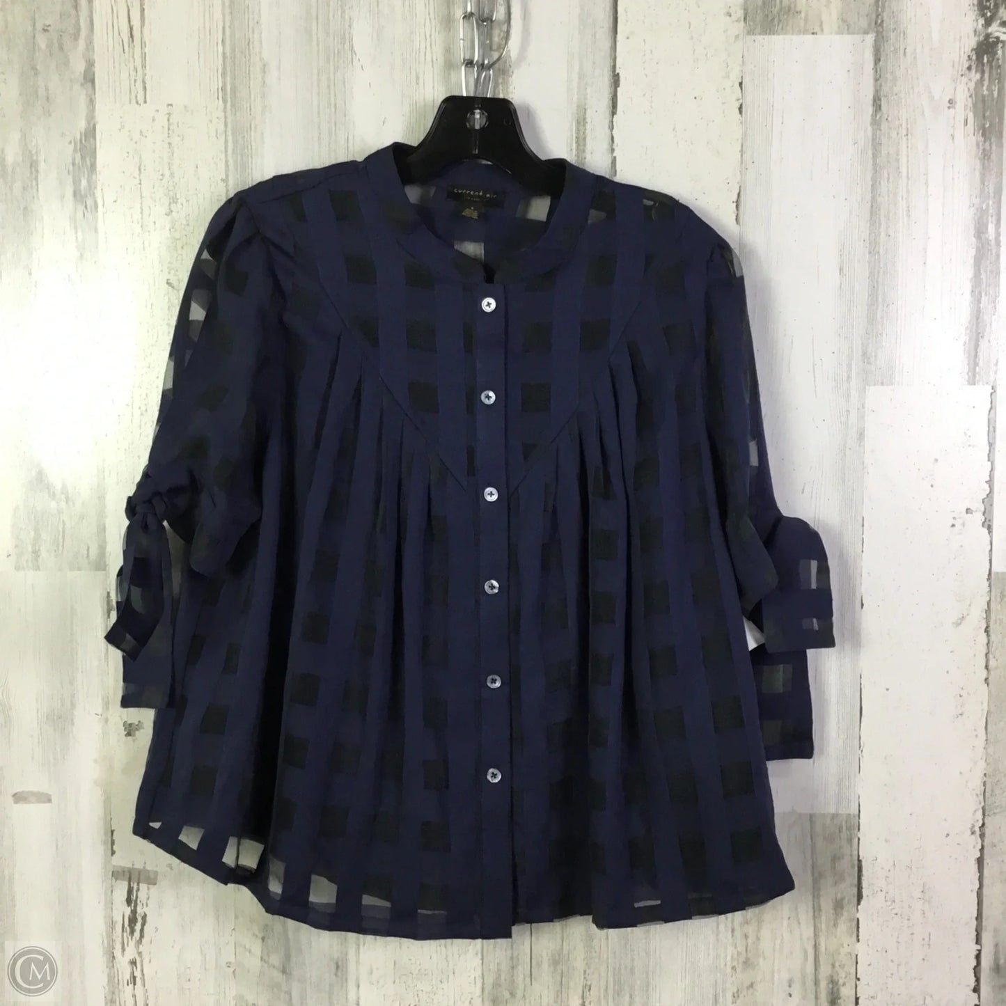 Blouse Short Sleeve By Current Air In Navy, Size: S