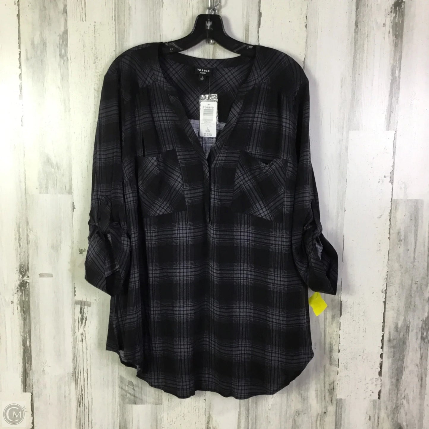 Top Long Sleeve By Torrid In Blue, Size: 1x