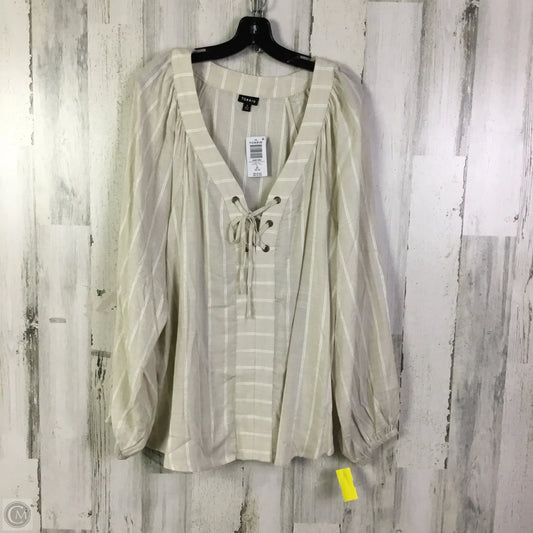 Top Long Sleeve By Torrid In Beige, Size: 1x