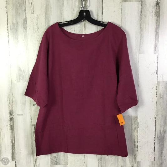 Top Short Sleeve Basic By Cmf In Purple, Size: 1x