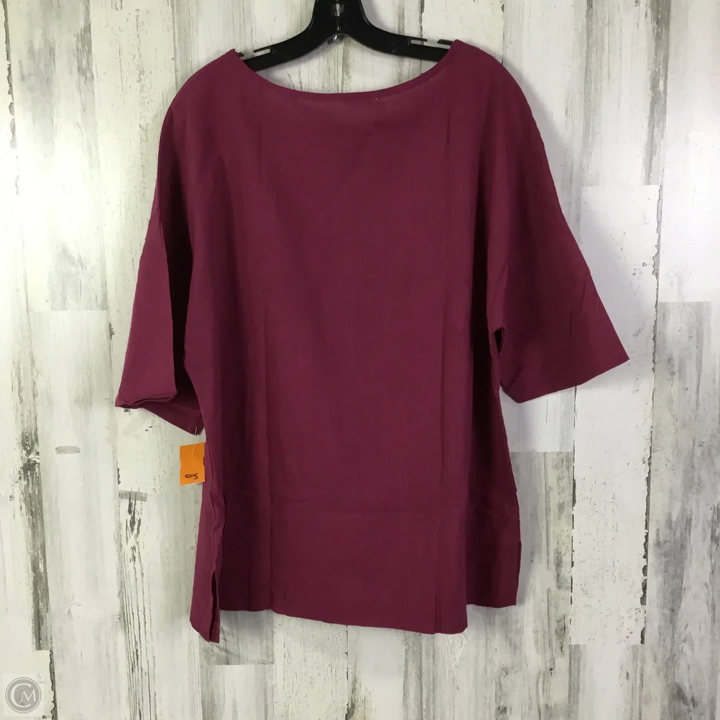 Top Short Sleeve Basic By Cmf In Purple, Size: 1x