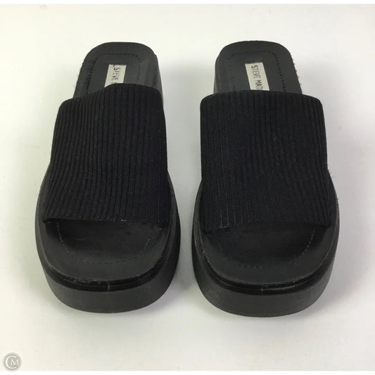 Sandals Heels Platform By Steve Madden In Black, Size: 9