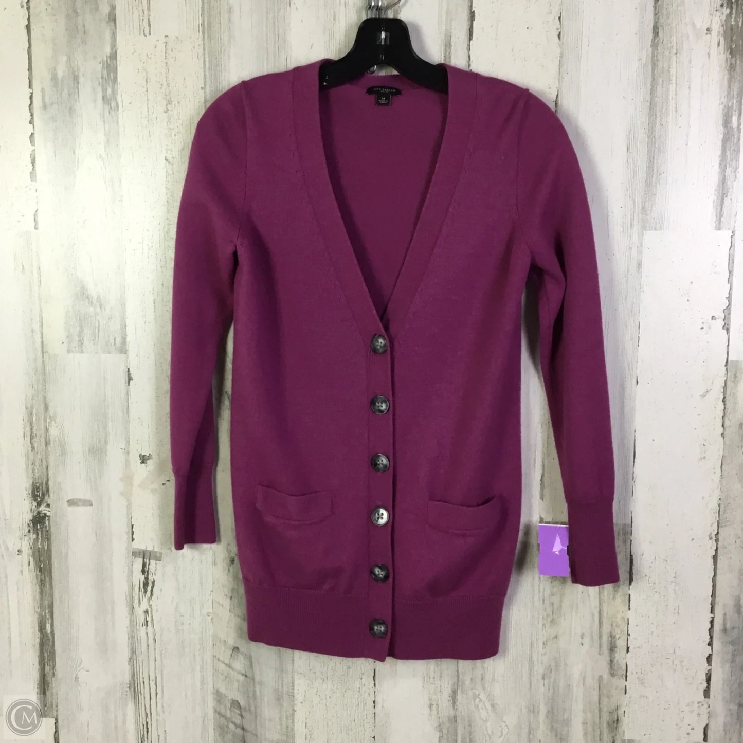 Cardigan By Ann Taylor In Purple, Size: XS