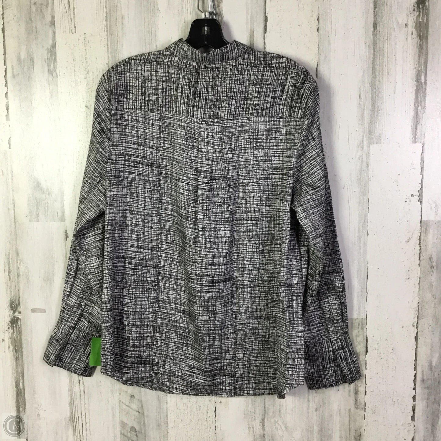 Blouse Long Sleeve By Banana Republic In Black & White, Size: L
