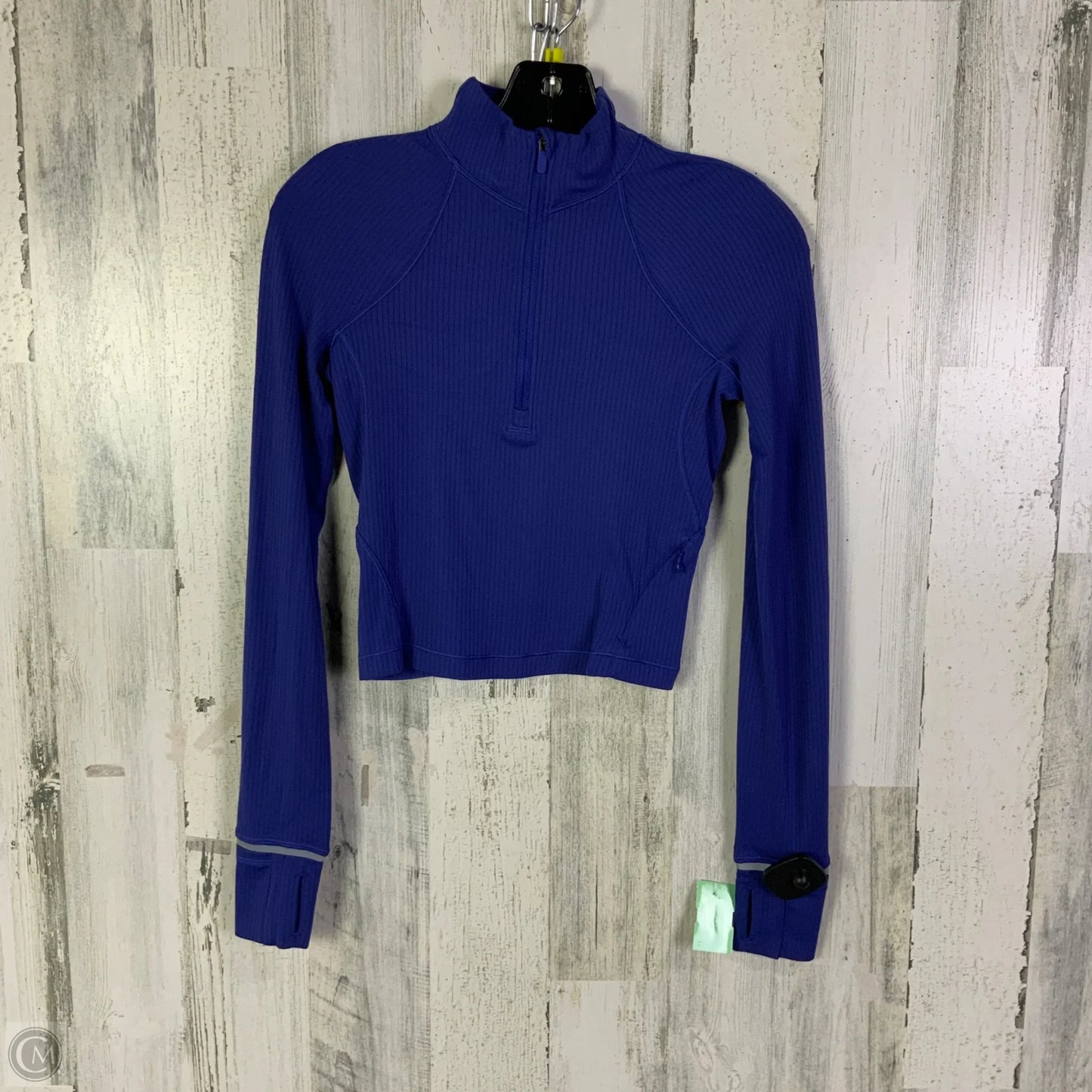 Athletic Top Long Sleeve Collar By Lululemon In Blue, Size: 2