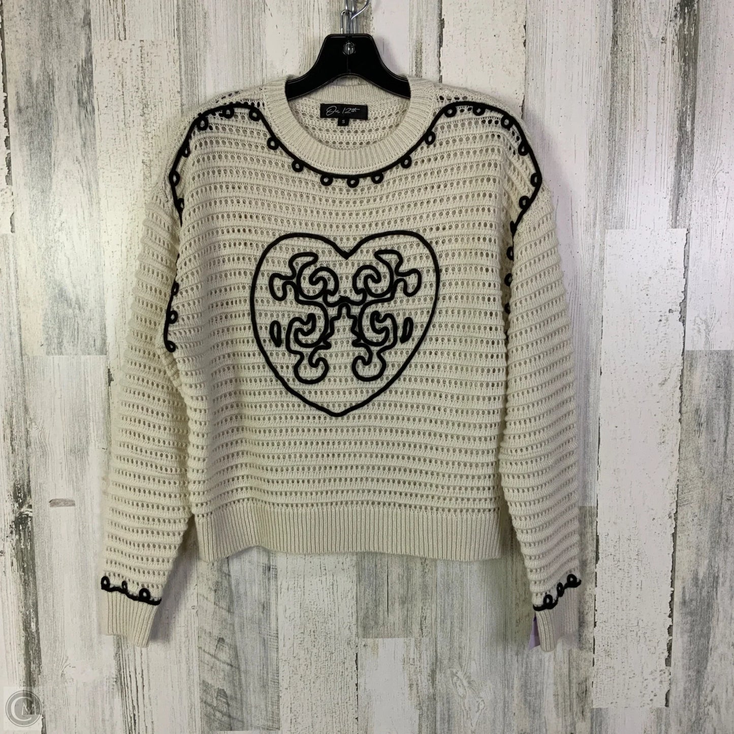 Sweater By Clothes Mentor In Black & Cream, Size: S