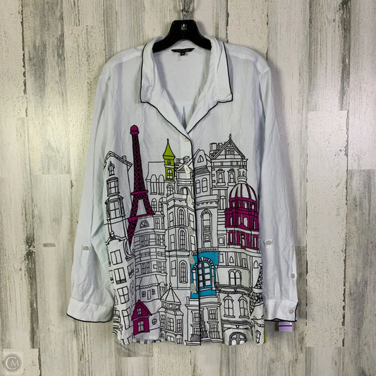 Top Long Sleeve By John Mark In White, Size: 1x