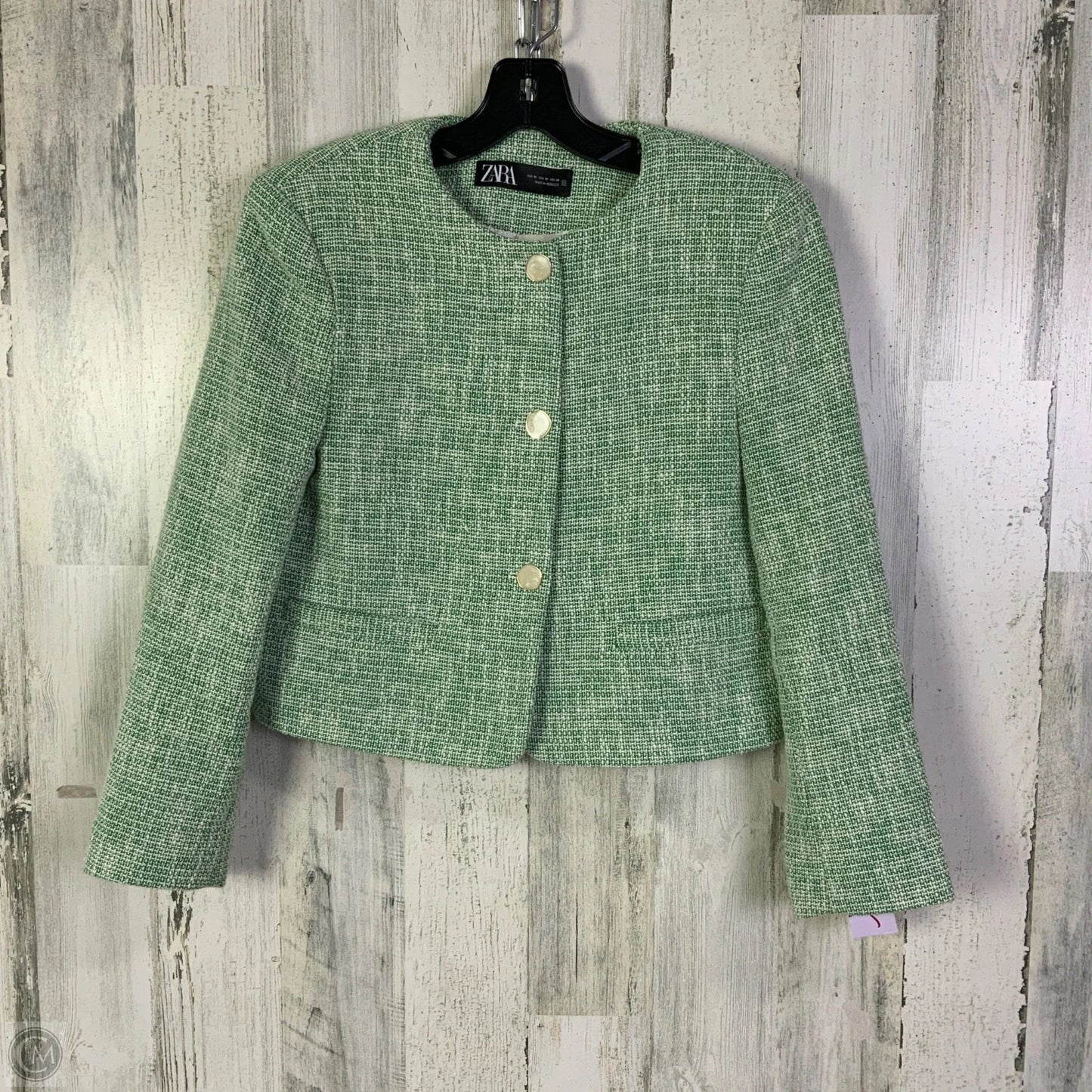 Blazer By Zara In Green & White, Size: Xs