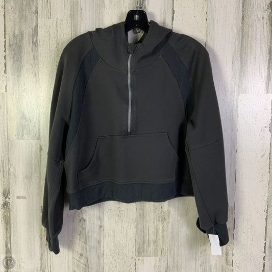 Athletic Sweatshirt Hoodie By Lululemon In Grey, Size: M