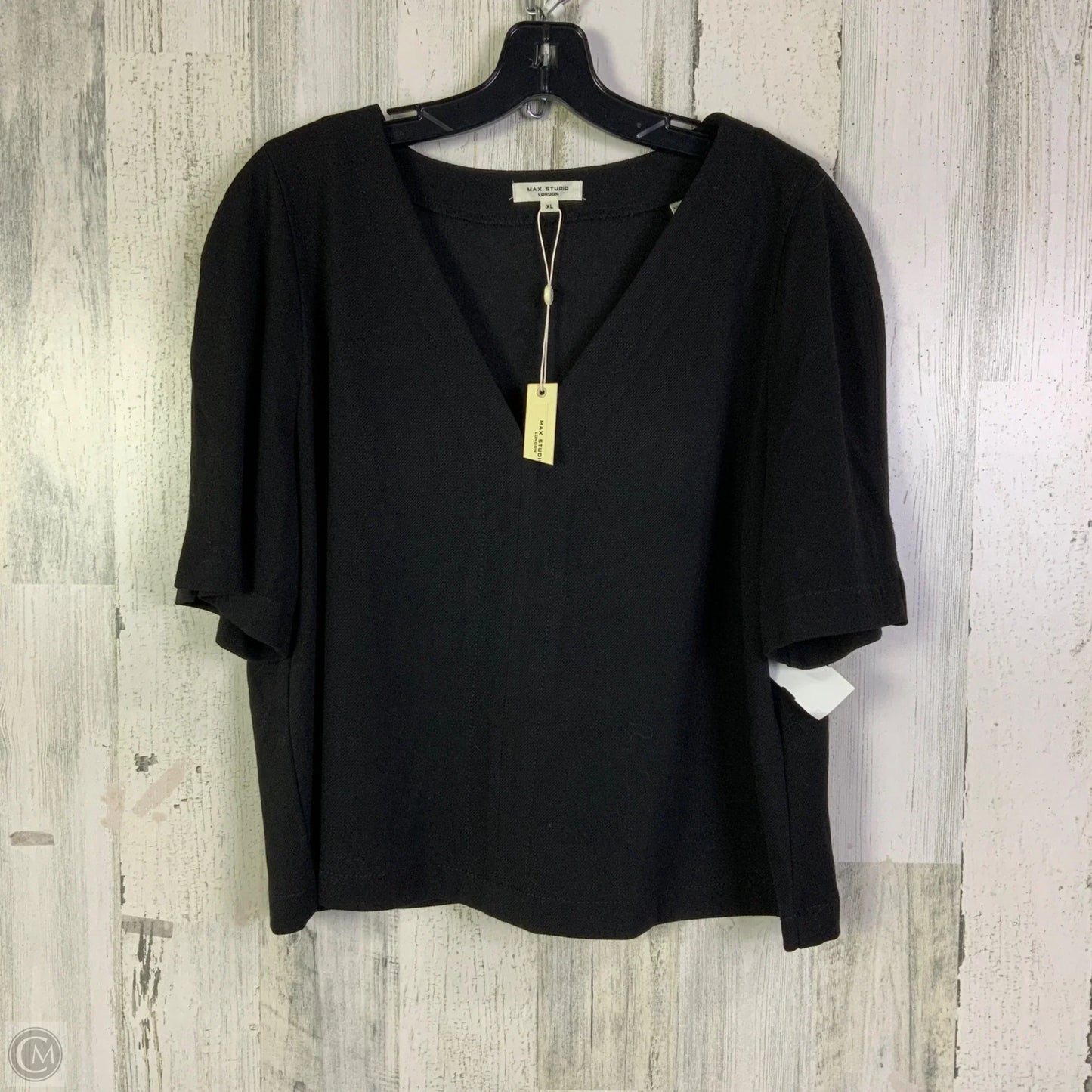 Top Short Sleeve By Max Studio In Black, Size: Xl