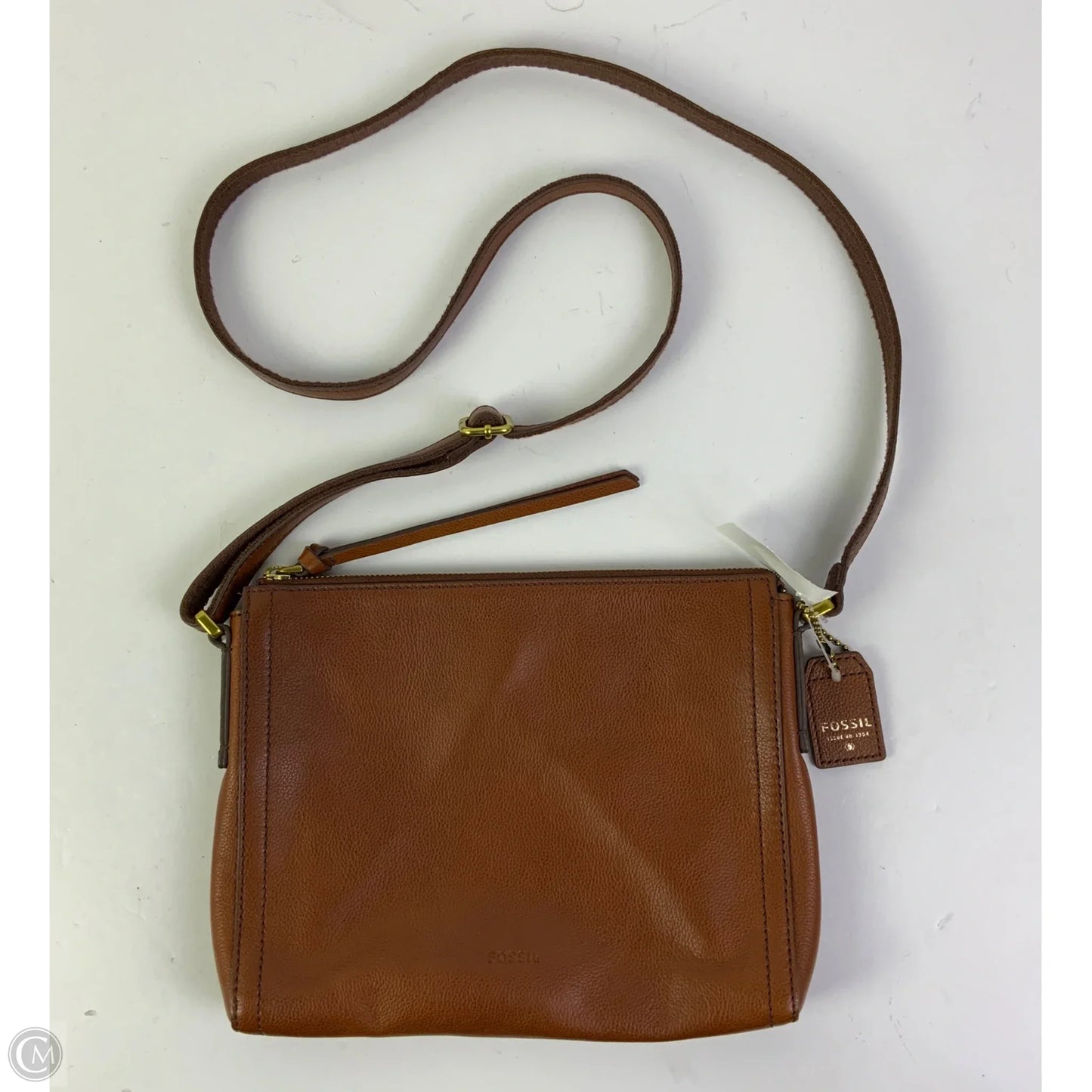 Crossbody Leather By Fossil, Size: Small