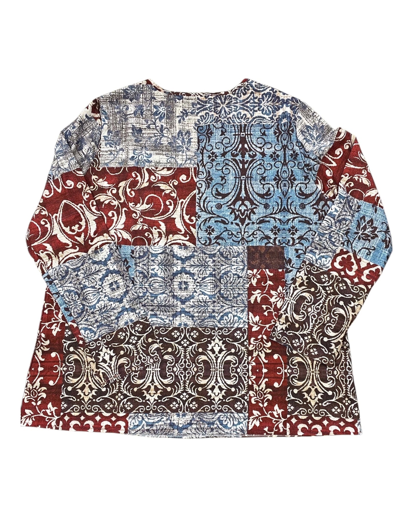 Top Ls By Clothes Mentor In Blue & Red, Size:3X