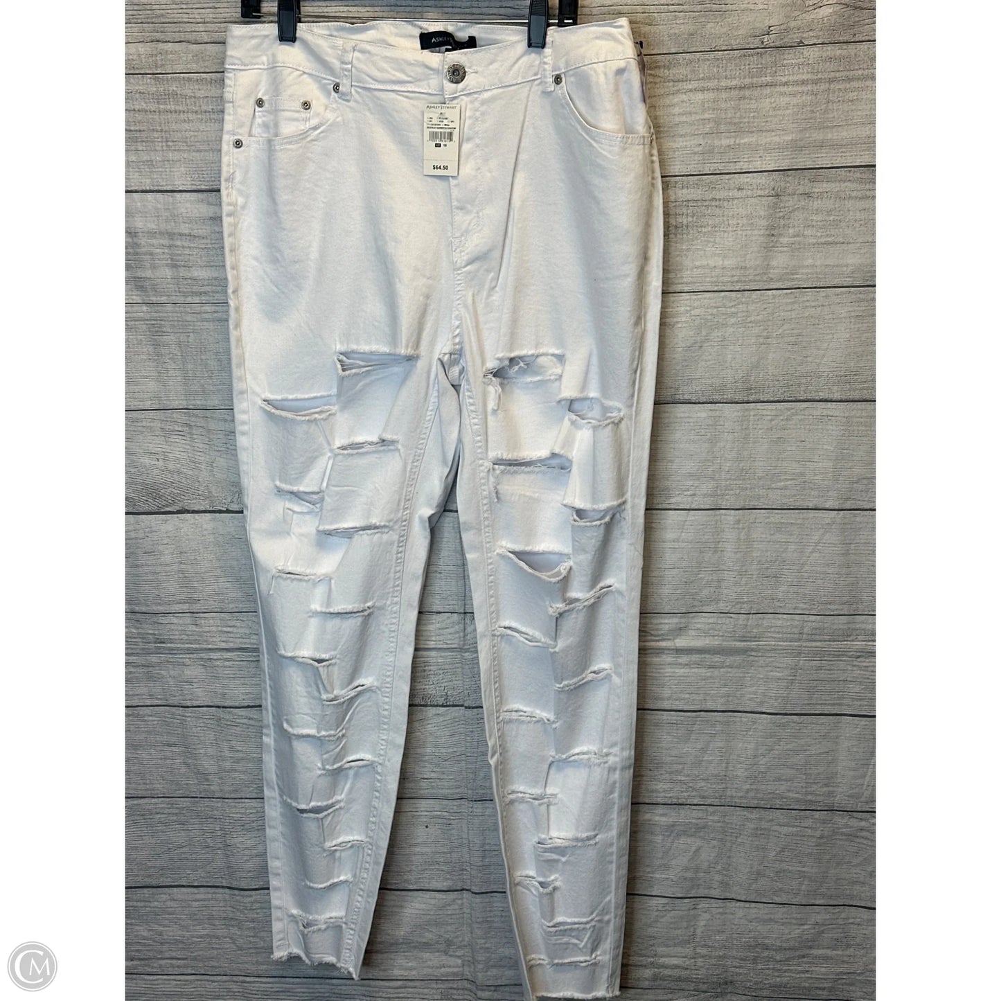 Jeans Straight By Ashley Stewart In White, Size: 18