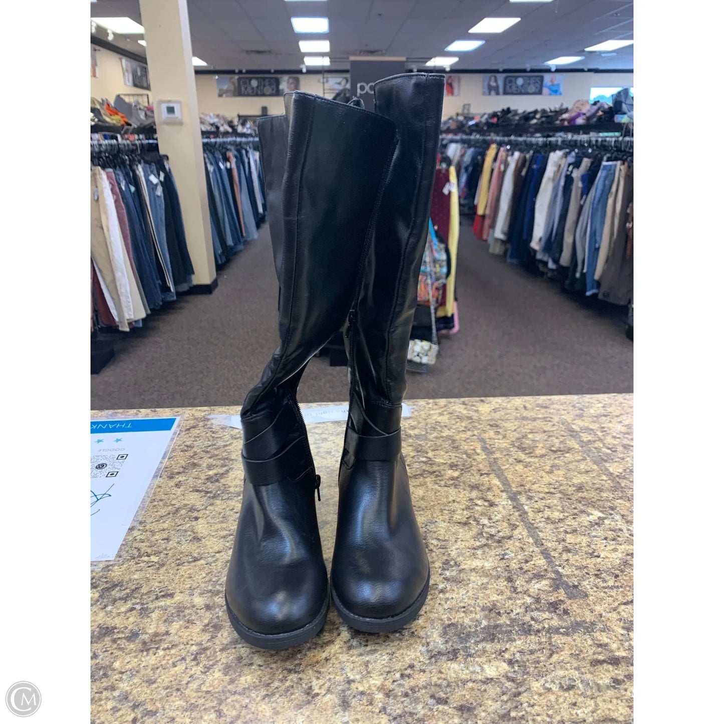 Boots Knee Flats By Style And Company In Black, Size: 6.5