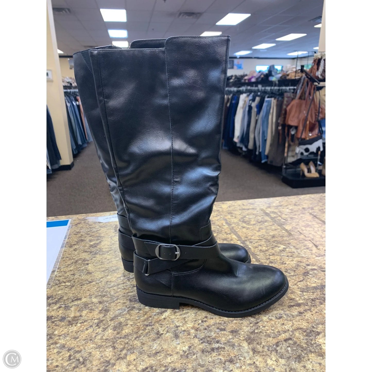 Boots Knee Flats By Style And Company In Black, Size: 6.5