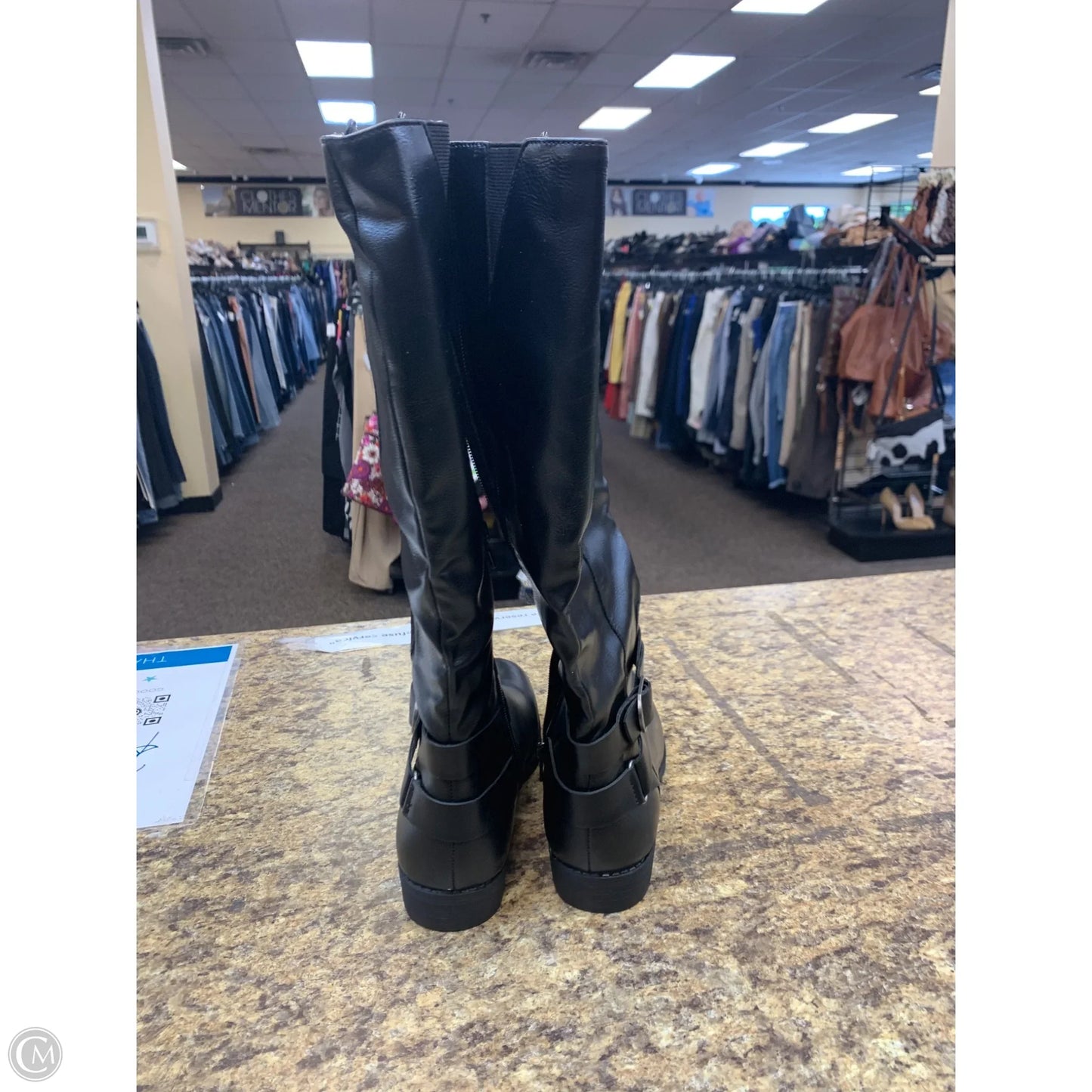 Boots Knee Flats By Style And Company In Black, Size: 6.5