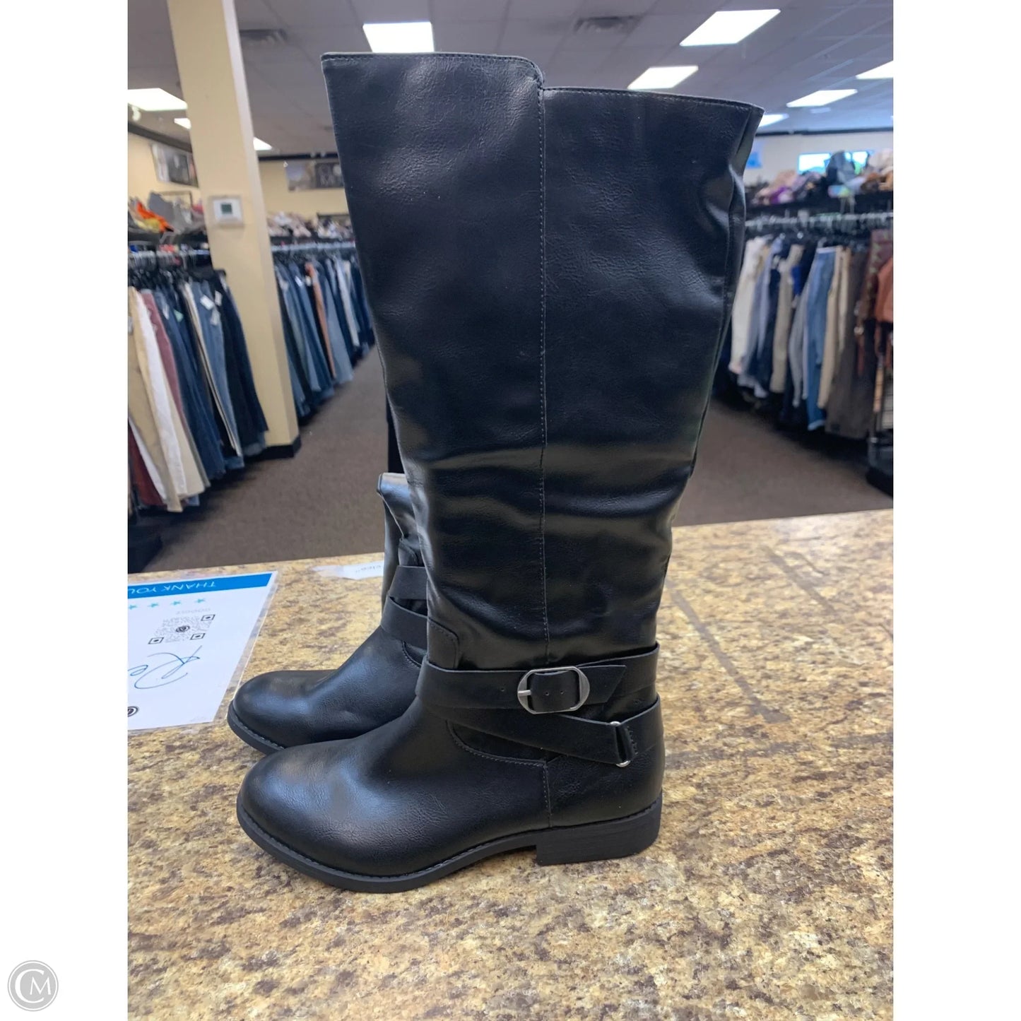 Boots Knee Flats By Style And Company In Black, Size: 6.5