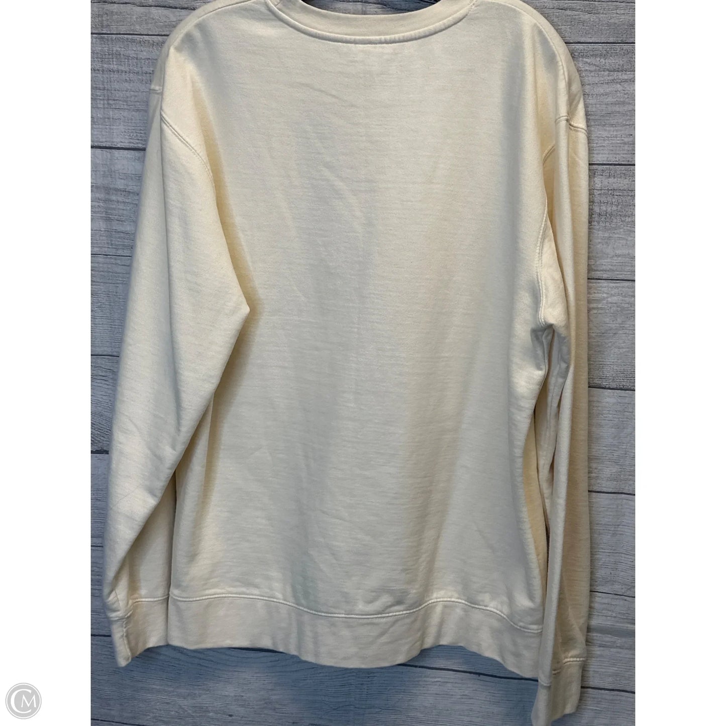 Athletic Sweatshirt Crewneck By Cmf In Cream & Pink, Size: L