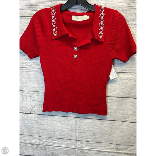 Top Short Sleeve By Cmf In Red, Size: L