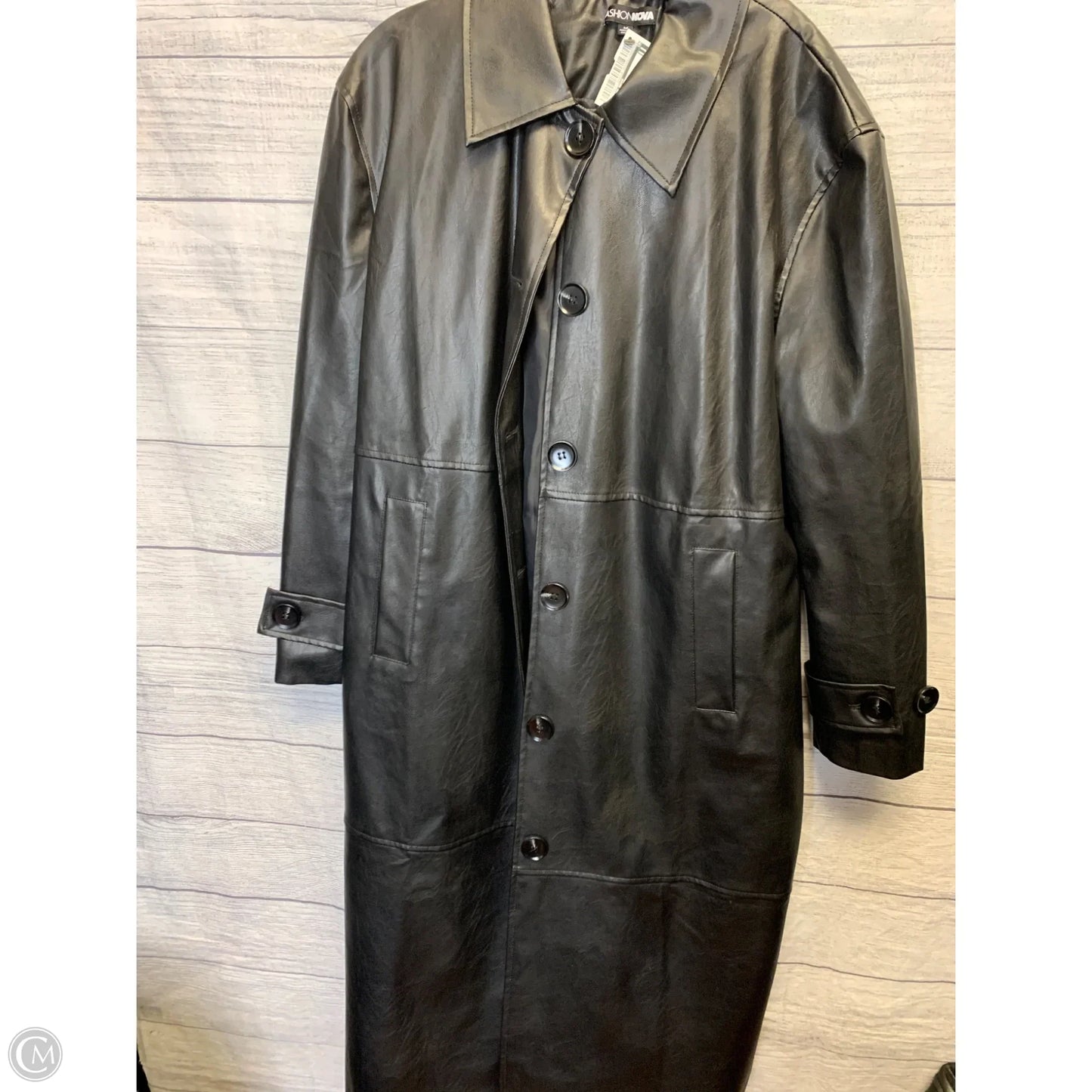 Coat Trench Coat By Fashion Nova In Black, Size: M