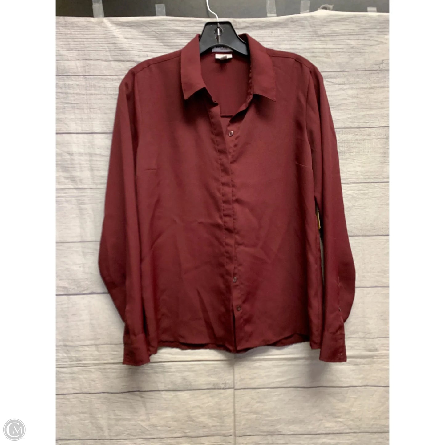 Top Long Sleeve By Express In Maroon, Size: S