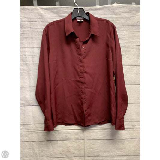 Top Long Sleeve By Express In Maroon, Size: S
