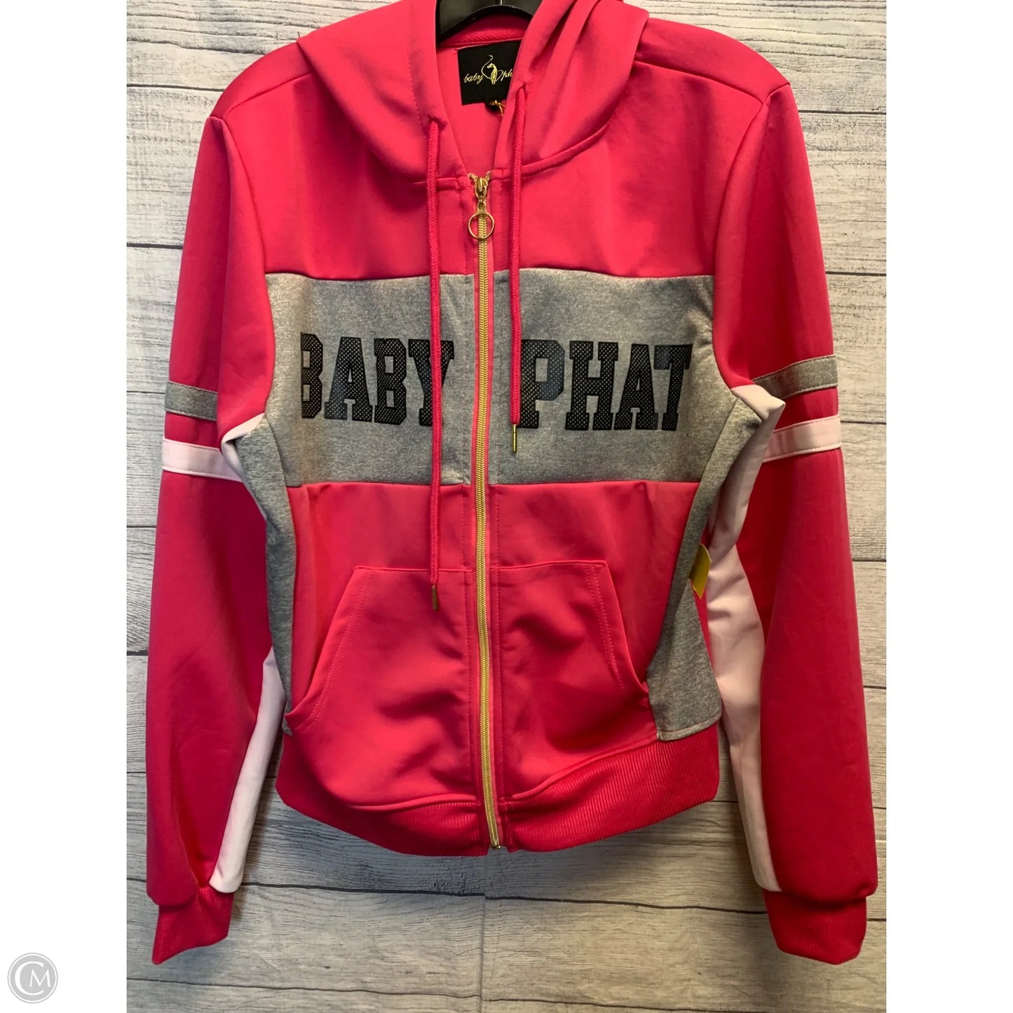 Jacket Other By Baby Phat In Grey & Pink, Size: 1x