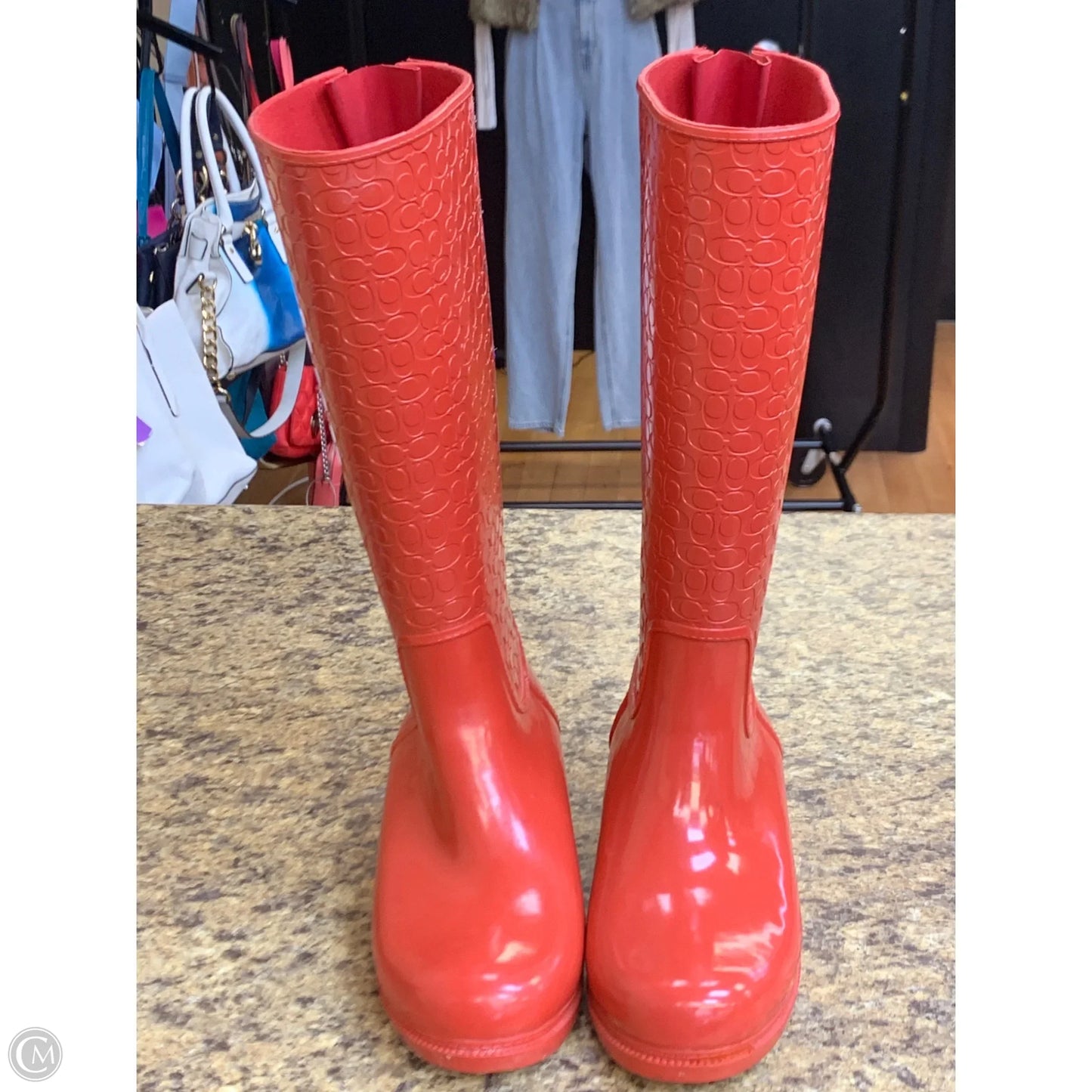 Boots Designer By Coach In Red, Size: 10