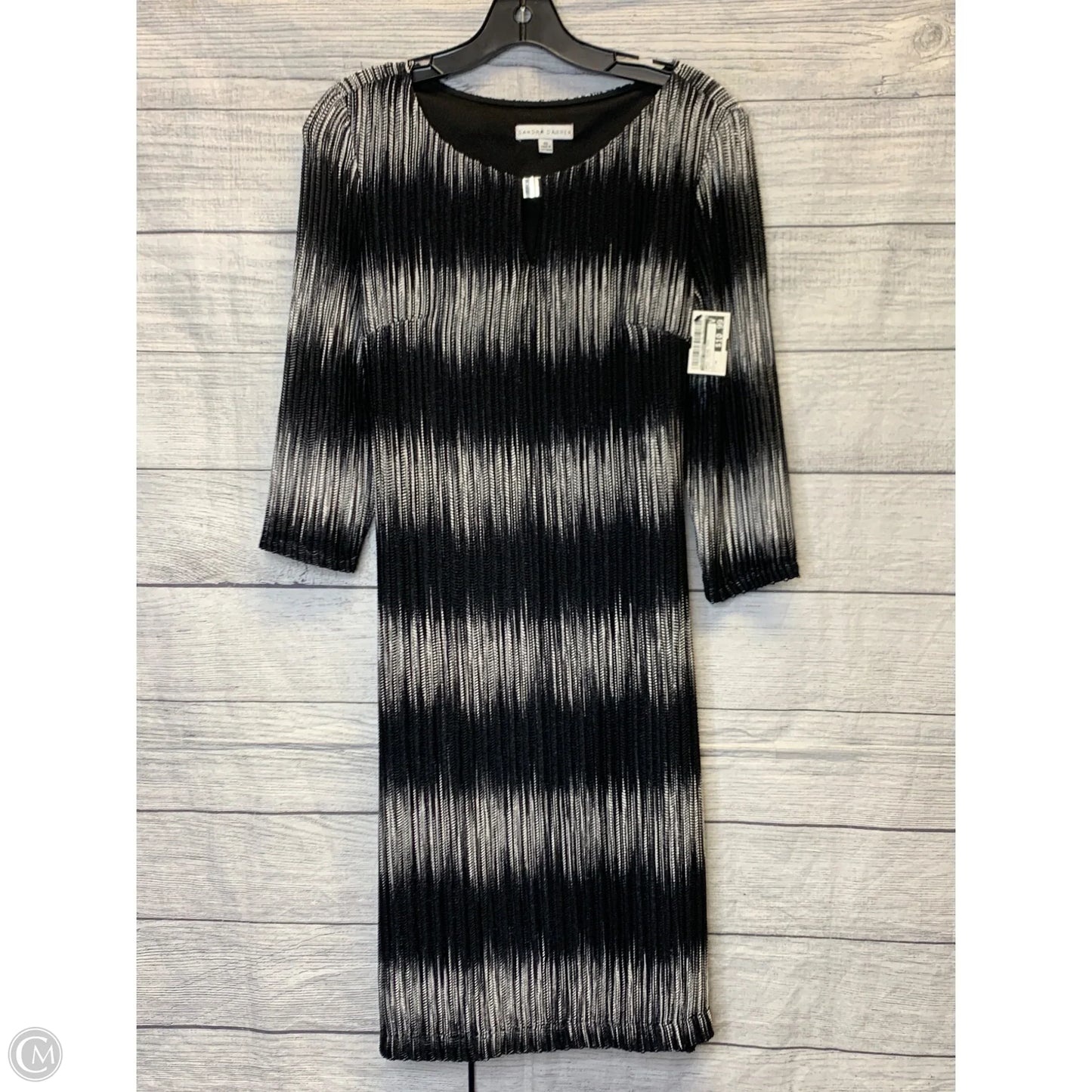 Dress Casual Midi By Sandra Darren In Black & White, Size: 10
