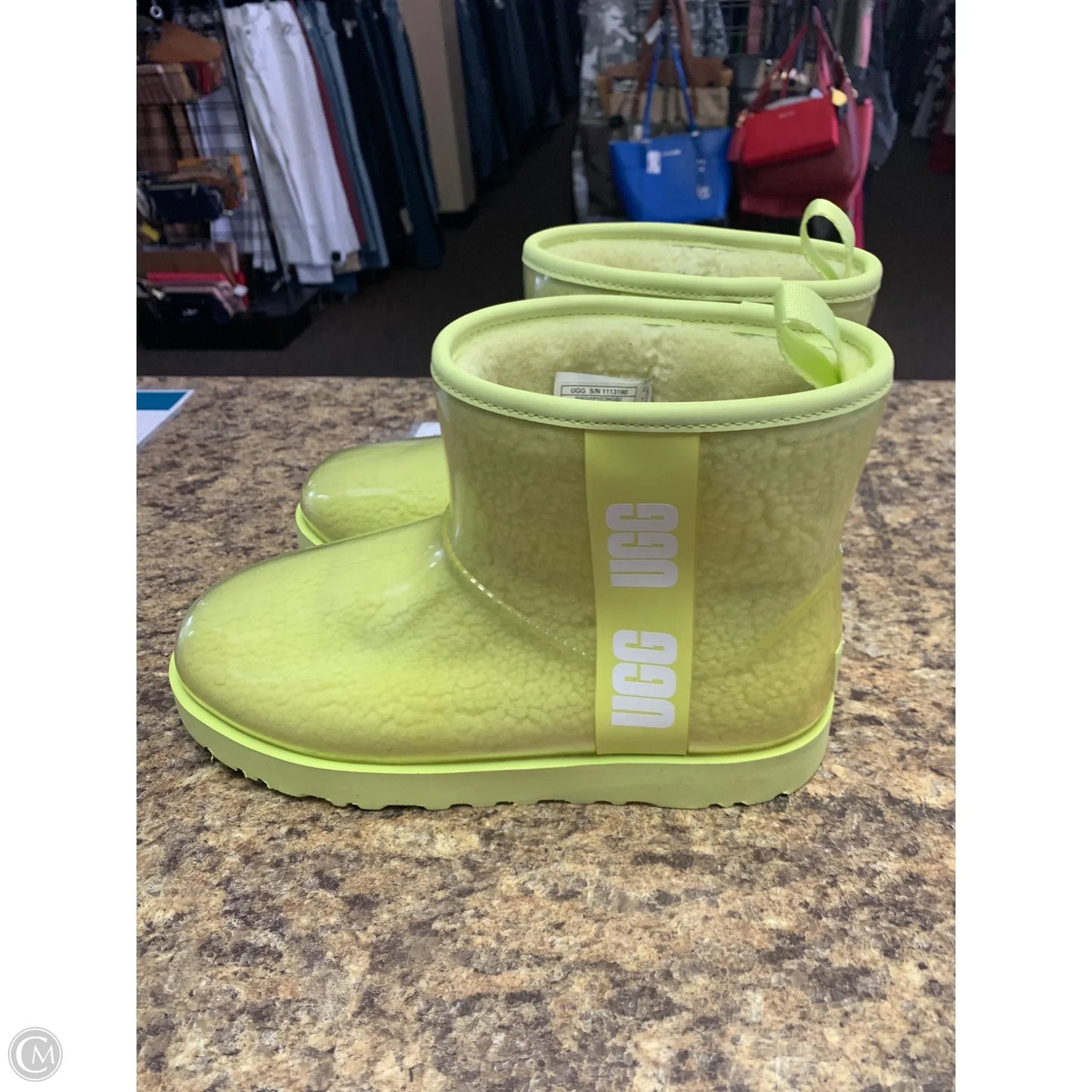 Boots Designer By Ugg In Yellow, Size: 10