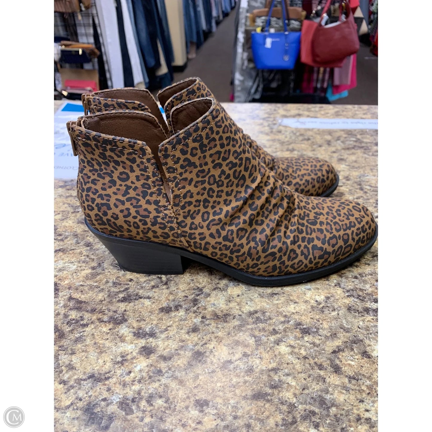 Boots Ankle Heels By Kim Rogers In Animal Print, Size: 8.5