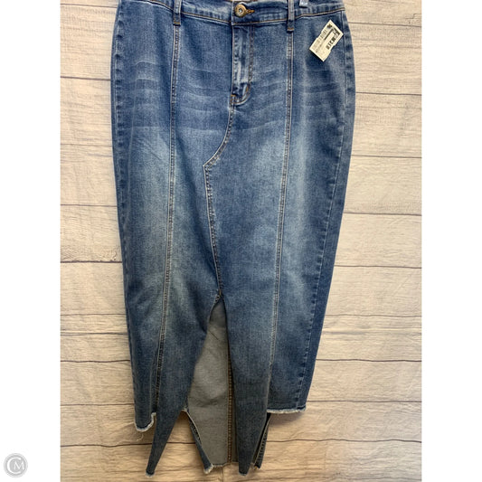 Skirt Maxi By Ashley Stewart In Blue Denim, Size: 14