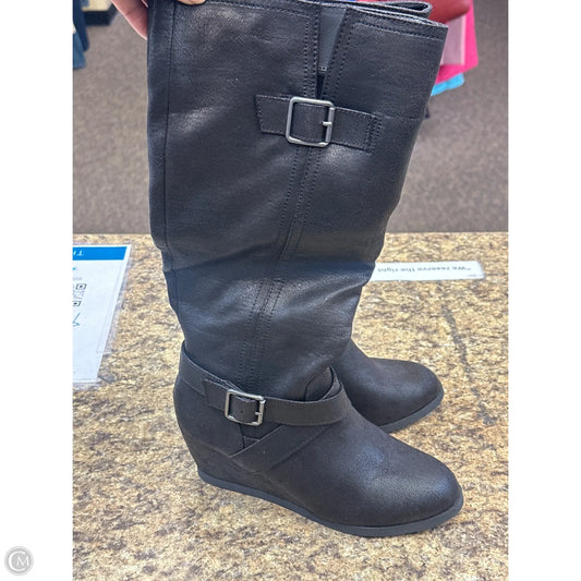 Boots Mid-calf Heels By Mossimo In Black, Size: 9