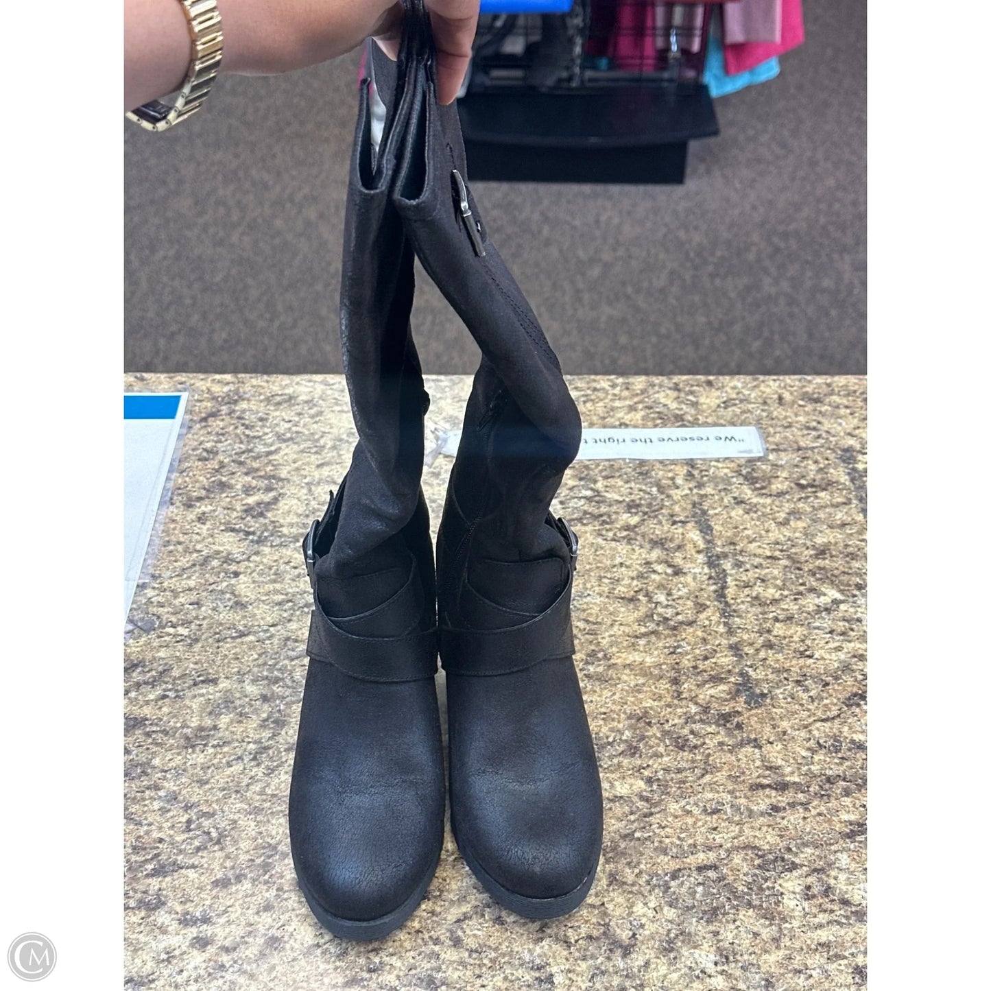 Boots Mid-calf Heels By Mossimo In Black, Size: 9