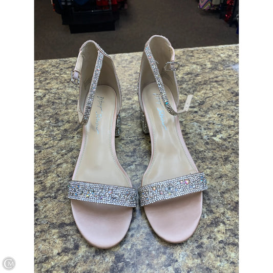Shoes Heels Block By Betsey Johnson In Cream & Silver, Size: 9