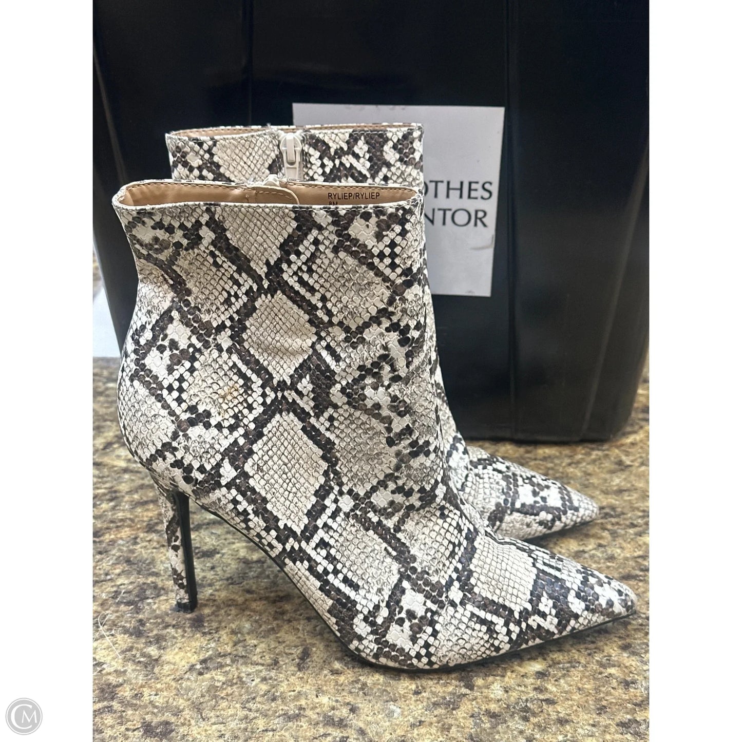 Boots Mid-calf Heels By Thalia Sodi In Snakeskin Print, Size: 8